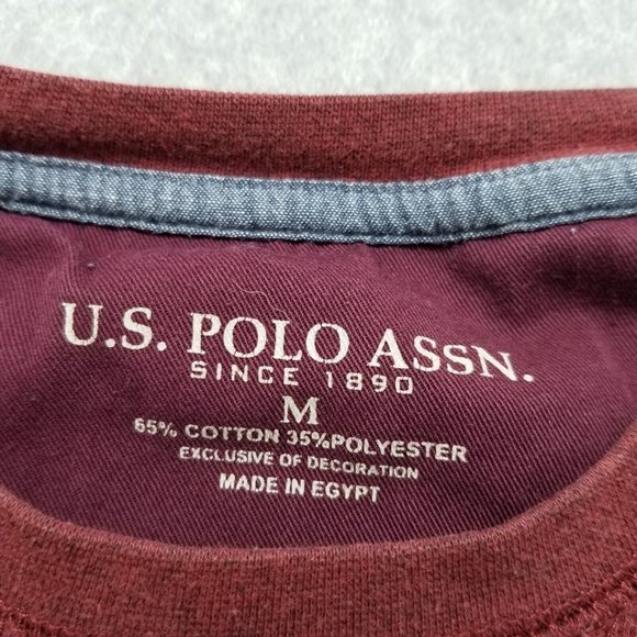 Us Polo Assn Sweater Mens Medium Red Pullover Crew Neck Casual Sweatshirt - Picture 6 of 9